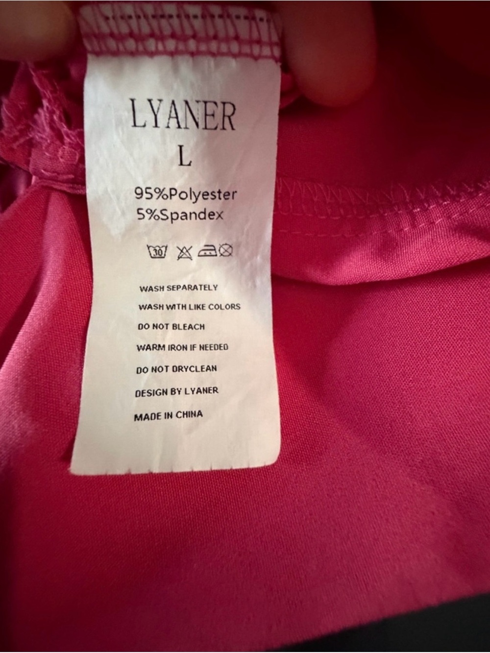 LYANER Hot Pink Off Shoulder Tie Back Crop Top L Puff Sleeve - Picture 6 of 8